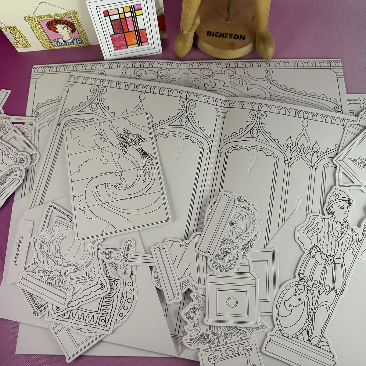 Museum Coloring Kit and Paper Model