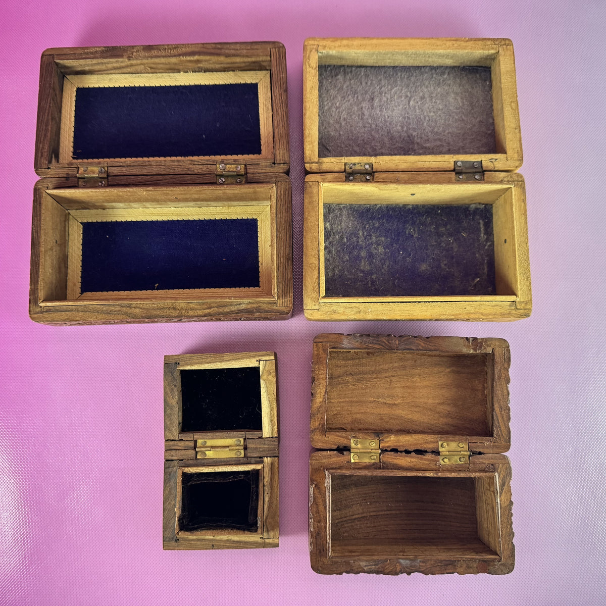 Hand-carved, Rosewood Trinket Boxes