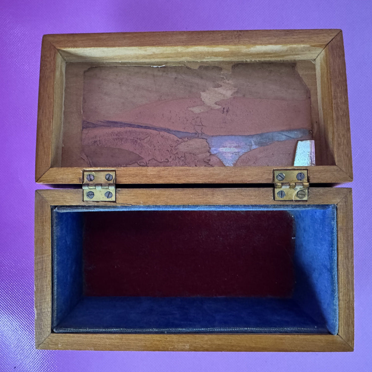Velvet-lined Pair of Wooden Boxes