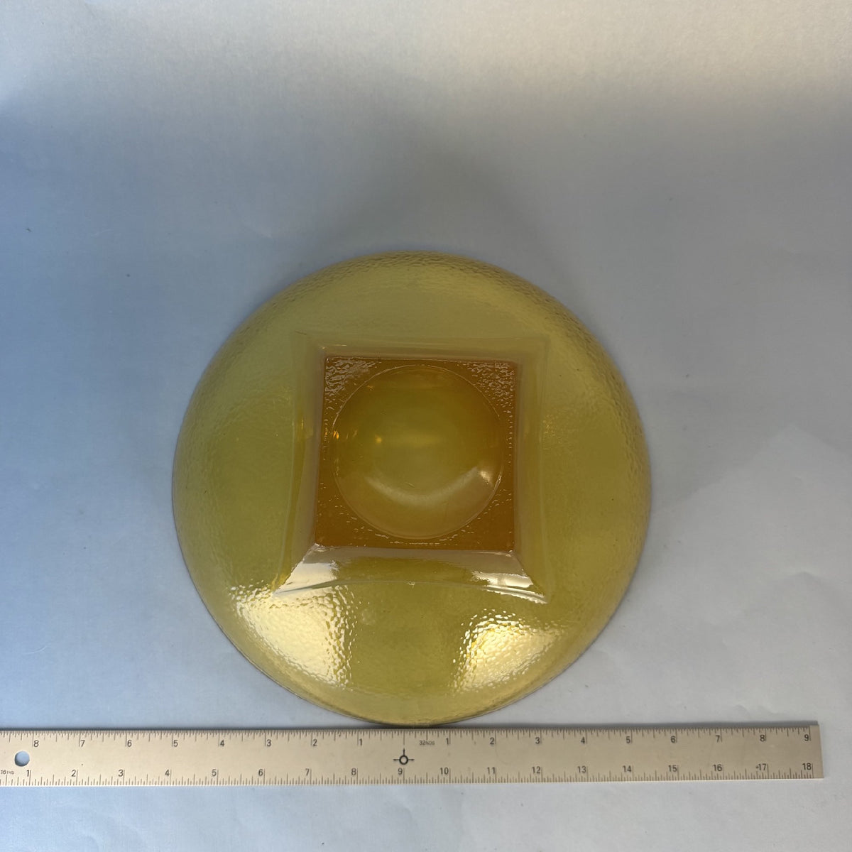 Hazel-Atlas Glass Amber Bowl in Colony Square Pattern