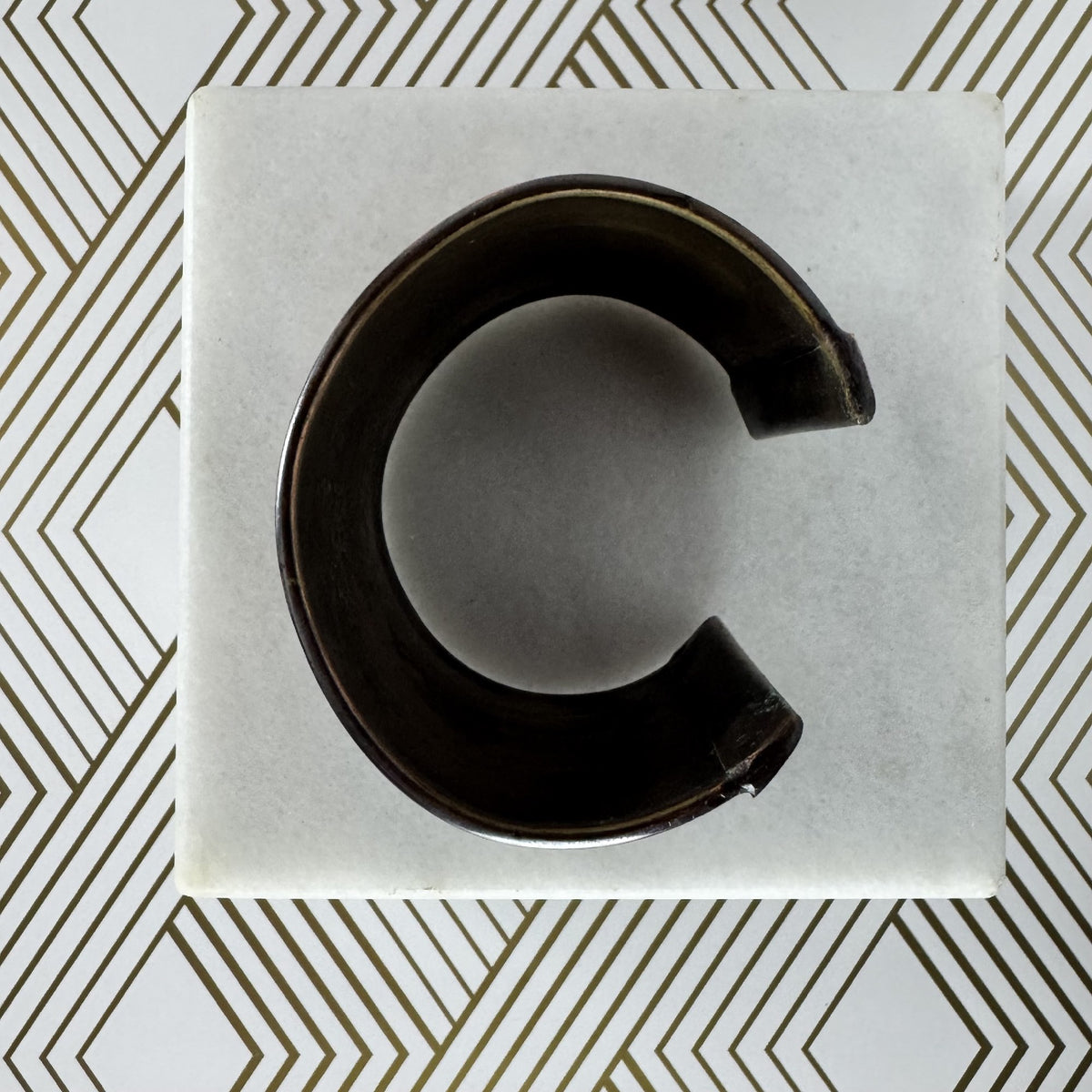 Copper Cuff Bracelet with Tribal Etchings