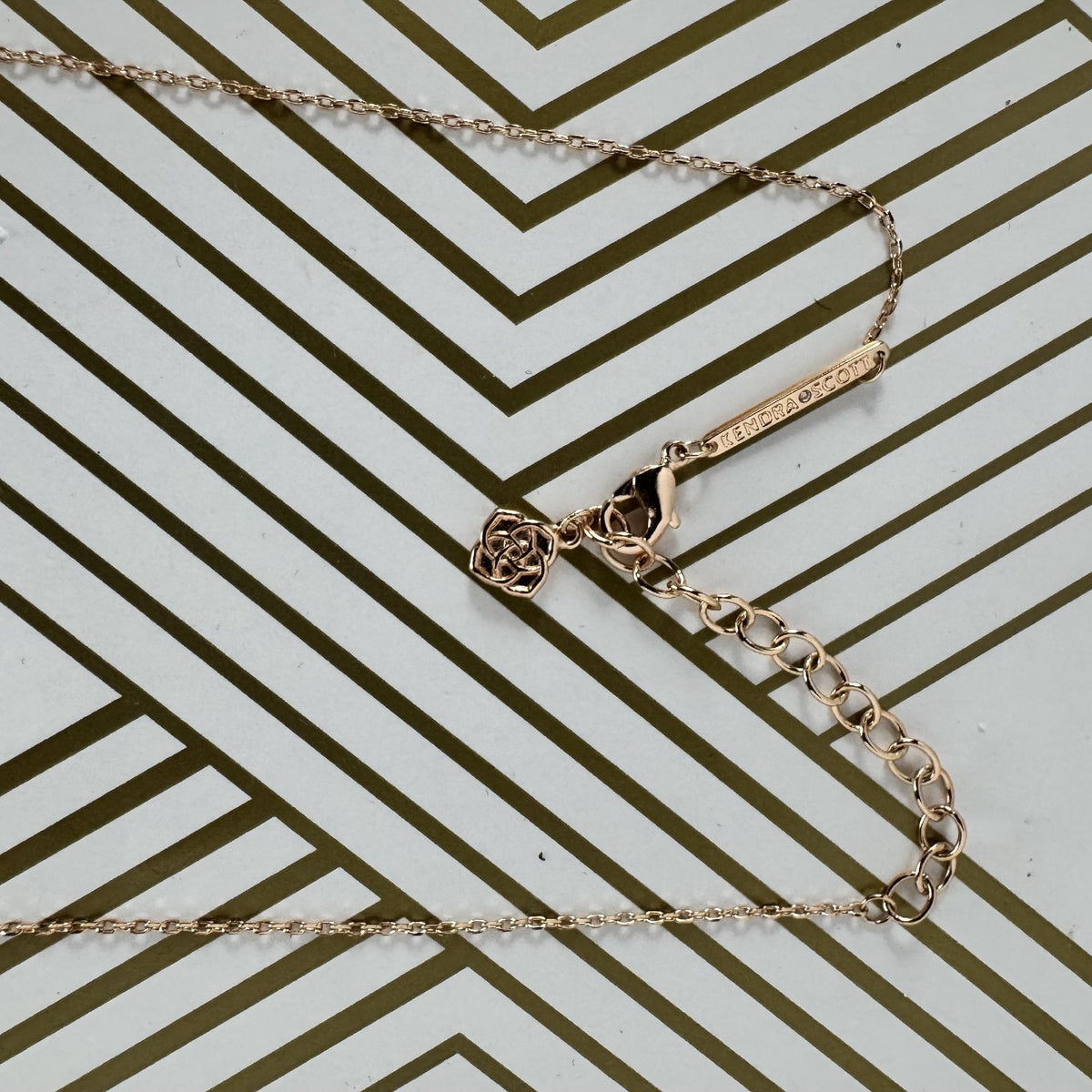 Rose-gold Station Necklace with Pink Druzy Quartz Pendant