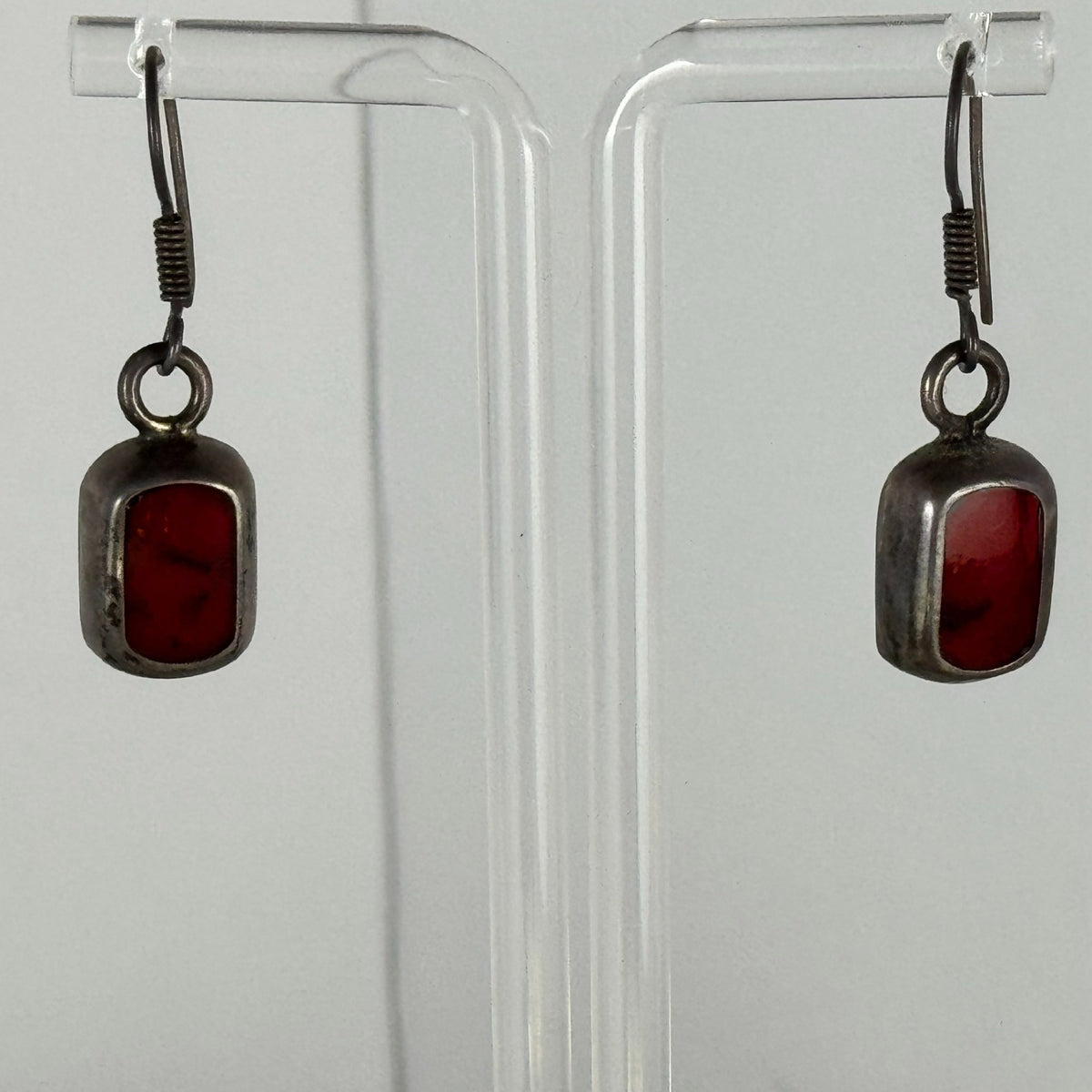 Carnelian Cabochon Sterling Silver Ring and Earrings Set. Size 7.