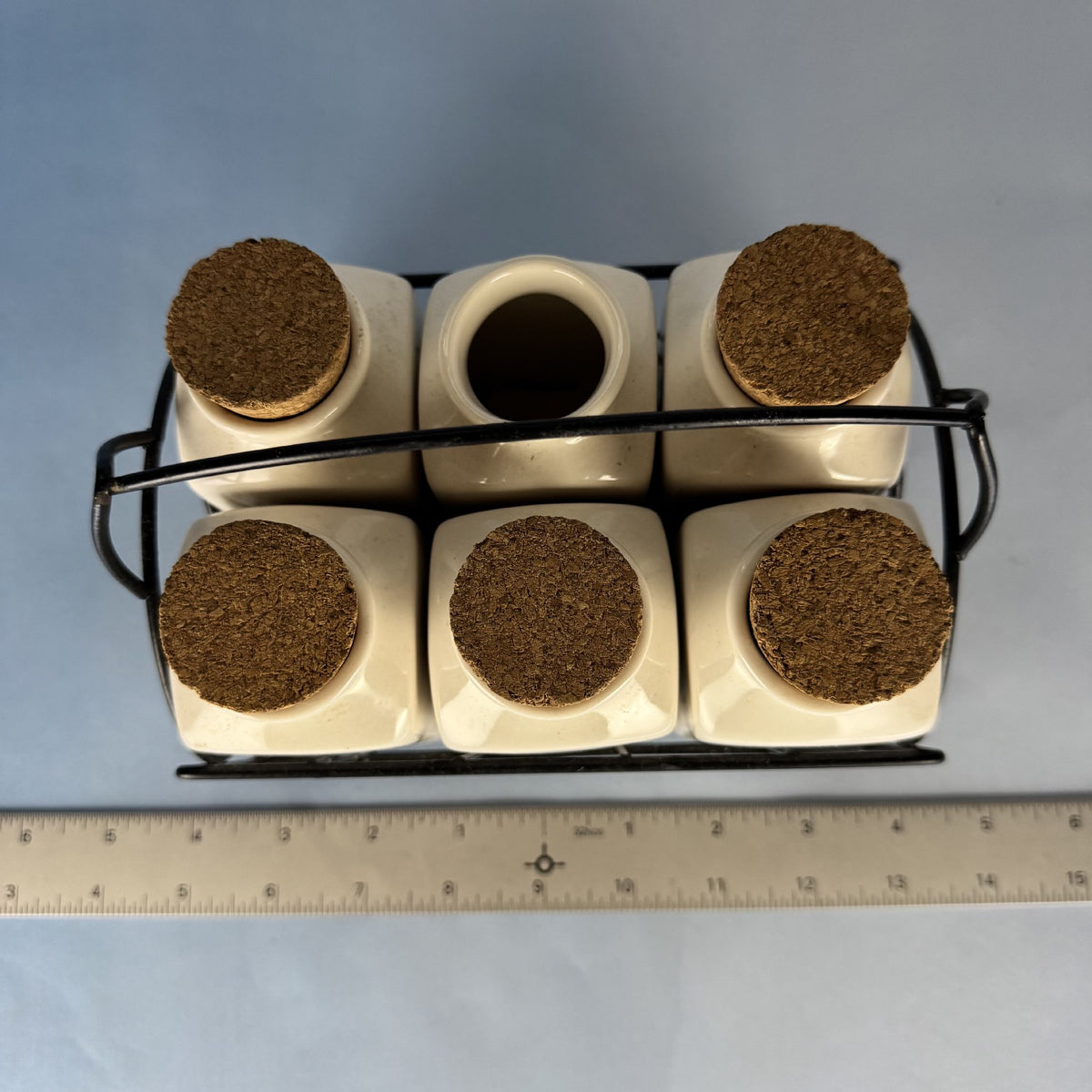 Bird and Nest Set of Ceramic Spice Jars with Corks