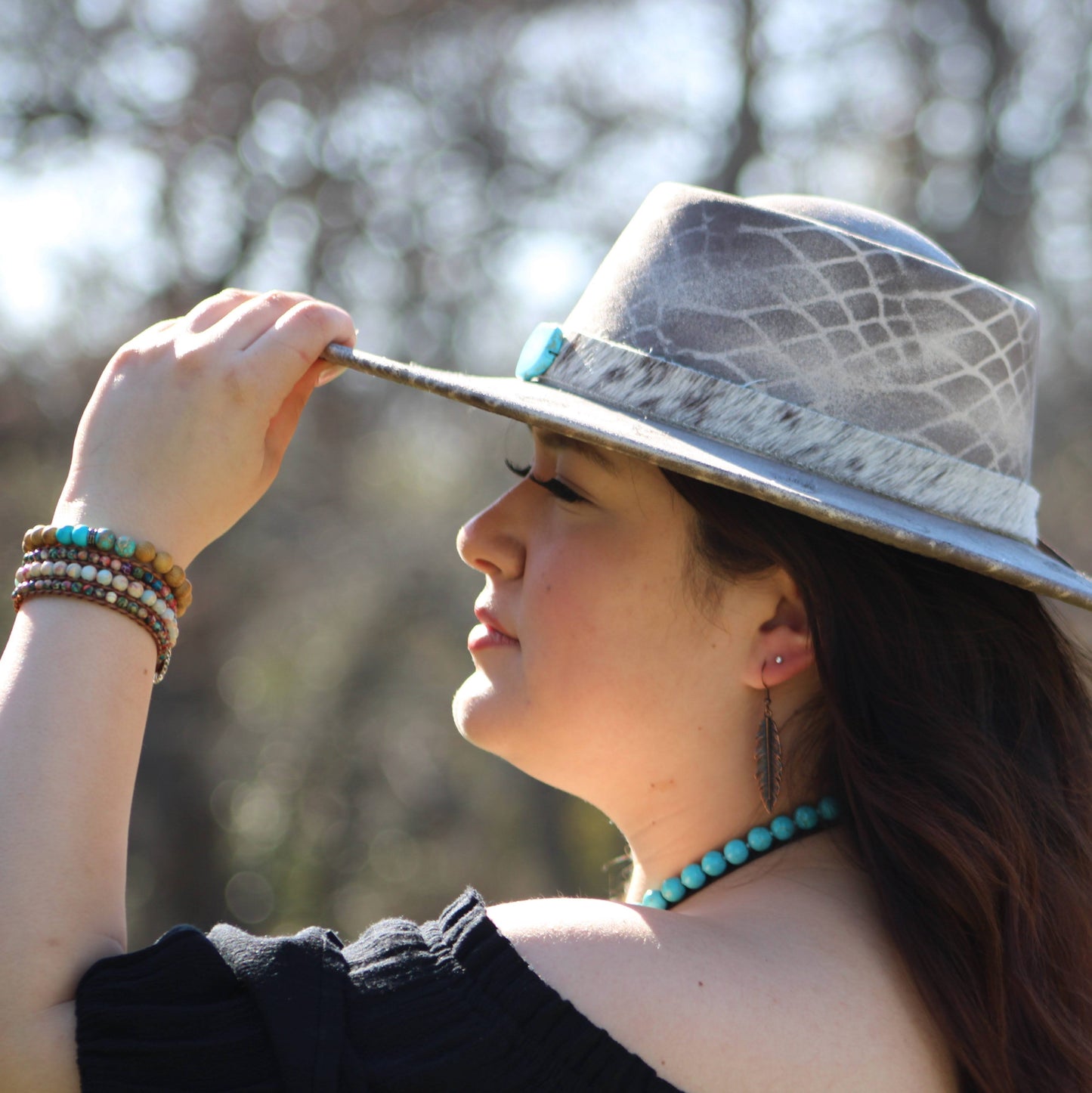 Antiqued Copper Feather Earrings