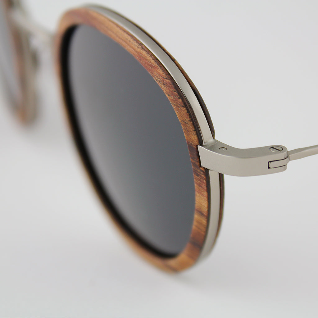 Featherlight Titanium and Wood Sunglasses