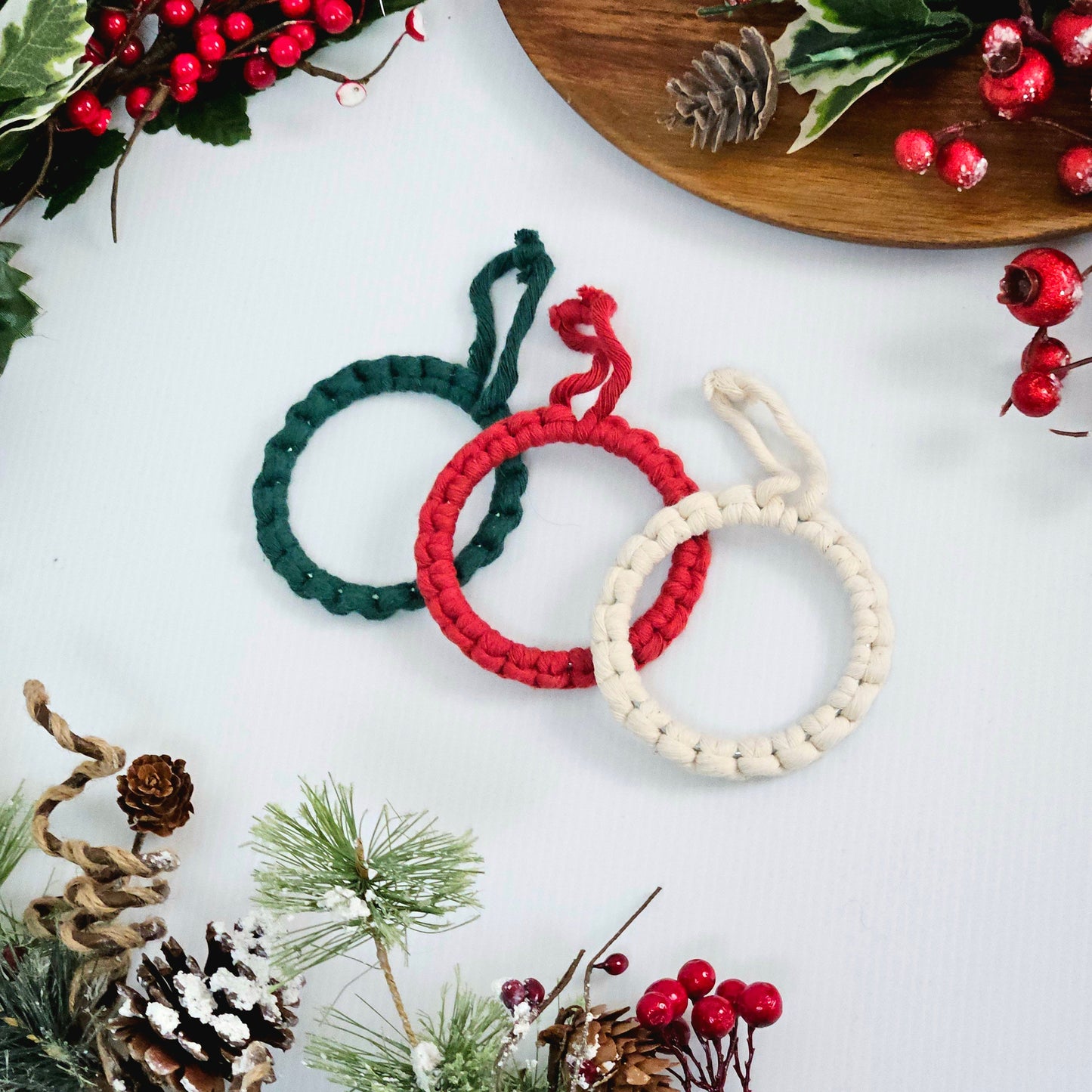 DIY Macrame Christmas ornament kit