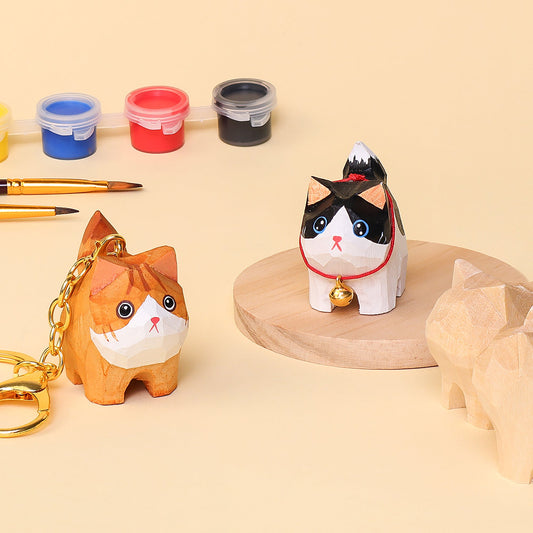 Hand-Carved Cat Painting Kit