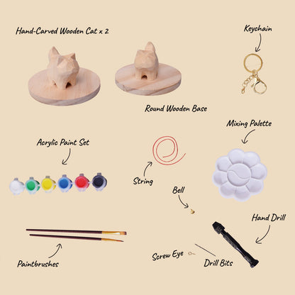 Hand-Carved Cat Painting Kit