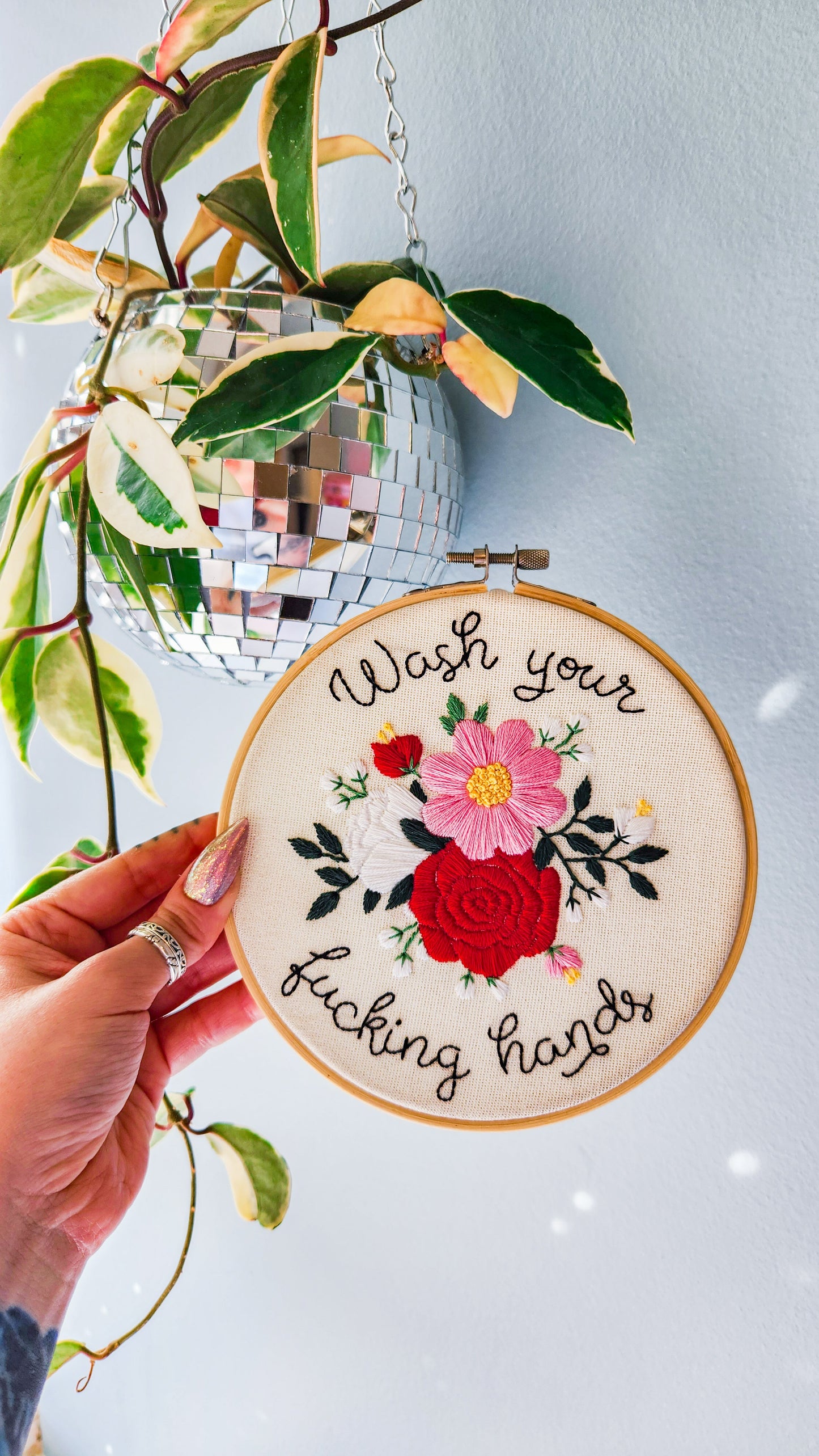 Wash Your Fucking Hands - Embroidery Kit - Beginner Friendly