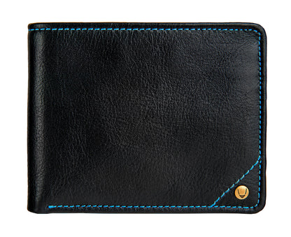 Contrast Stitch Leather Wallet