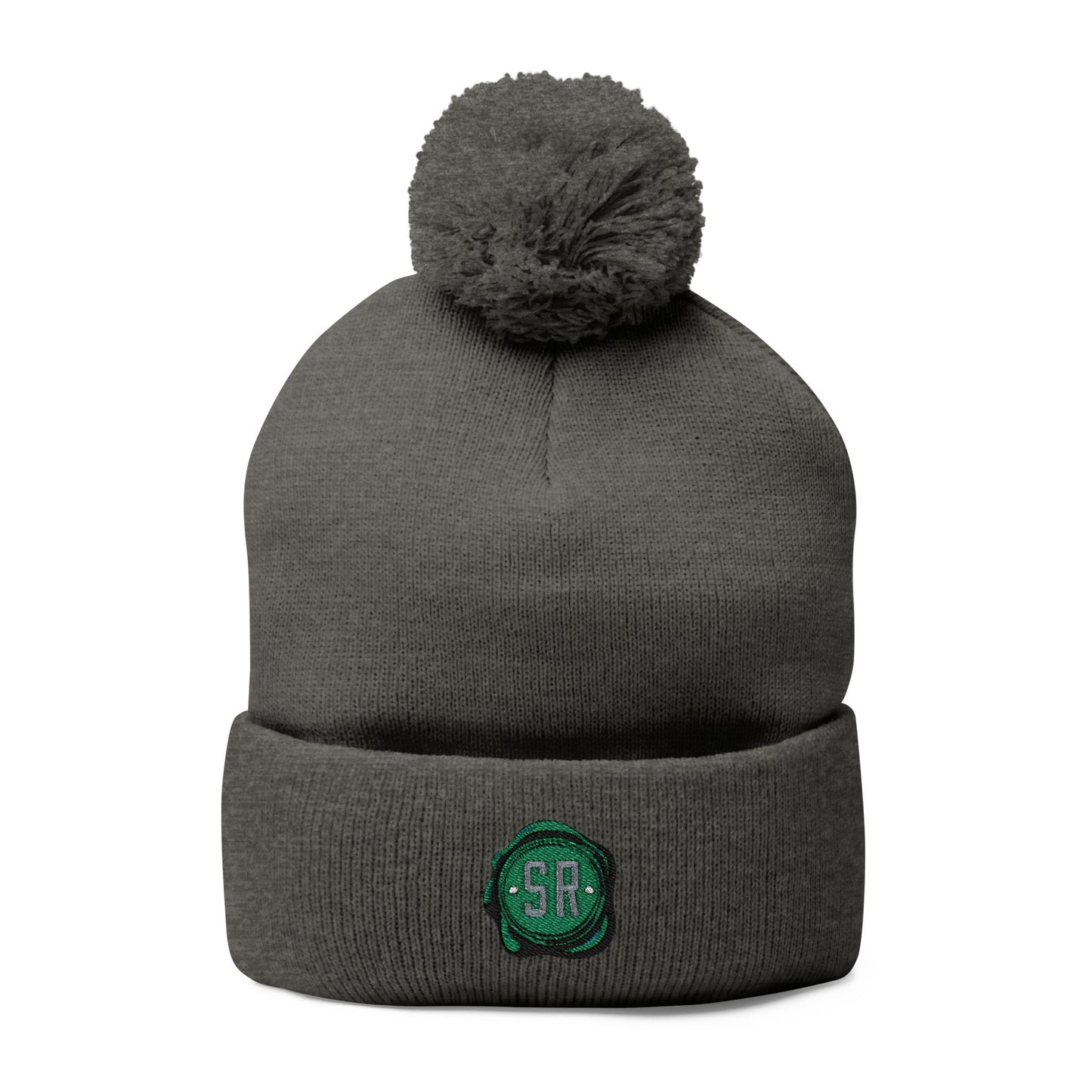 SR Stamped Pom-Pom Knit Cap