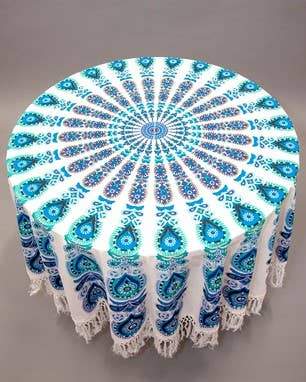 Mandala Round Woven Tablecloth