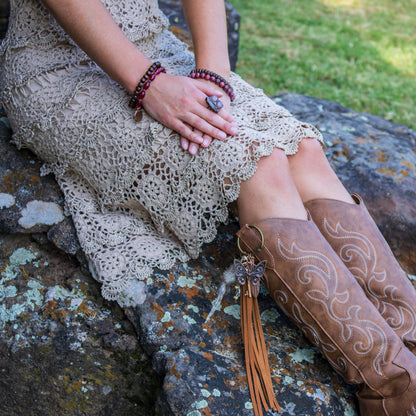 Genuine Rose Quartz Ring in a Copper Setting