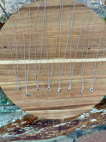 Handmade Sterling Silver Initial Chain Necklace