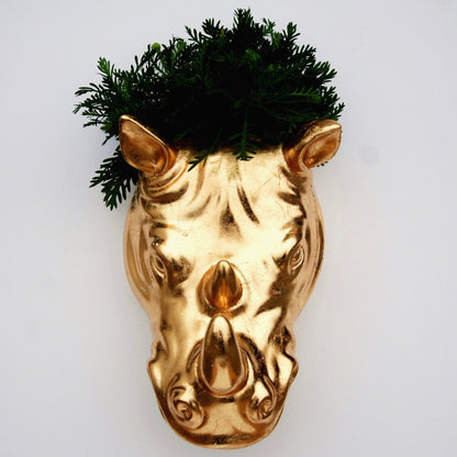 Gilded Rhino Wall Planter