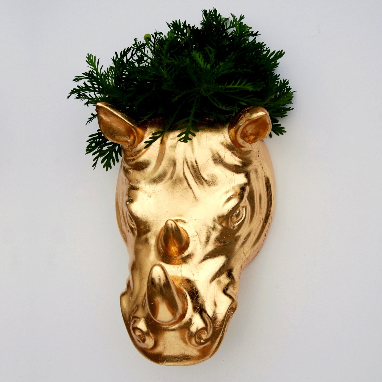 Gilded Rhino Wall Planter
