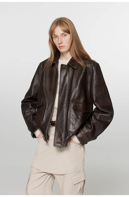 Aviatrix Sheep Leather Jacket