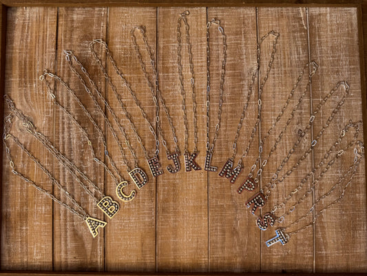 Handmade Sterling Silver Paper Clip Ball Letter Necklace