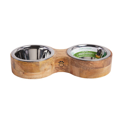 Wood and Metal Pet Feeder