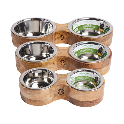 Wood and Metal Pet Feeder