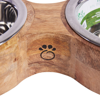 Wood and Metal Pet Feeder