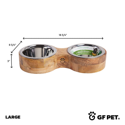 Wood and Metal Pet Feeder