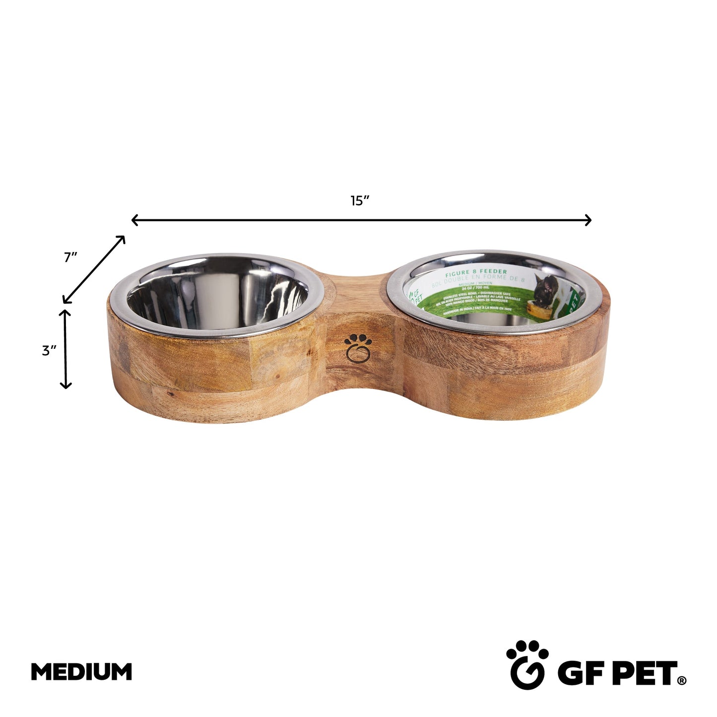 Wood and Metal Pet Feeder