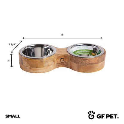 Wood and Metal Pet Feeder