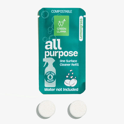 All-Purpose Spray Glass Bottle Cleaning Kit with Lemongrass Essential Oil & Sleeve
