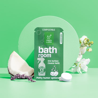 Bathroom Spray Glass Bottle Cleaning Kit with Lavender