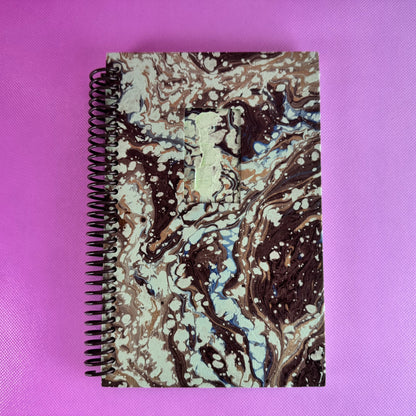 Spiral Bound Brown Paint Splattered Notebook