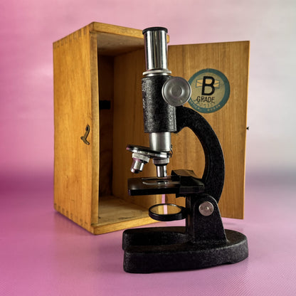 Microscope in Wooden Box