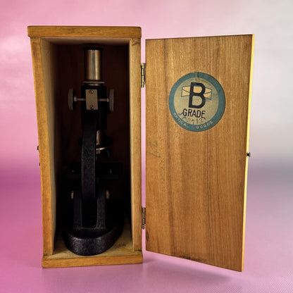 Microscope in Wooden Box