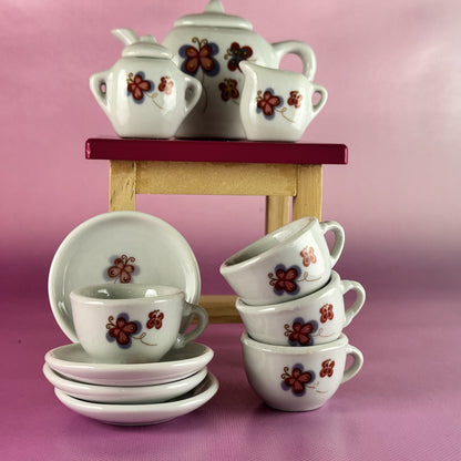 Toy Porcelain Floral Teaset