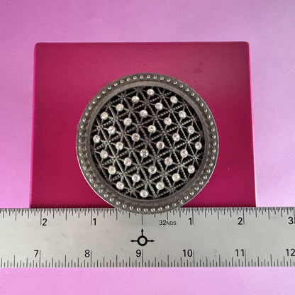 Rhinestone and Pewter Trinket Box