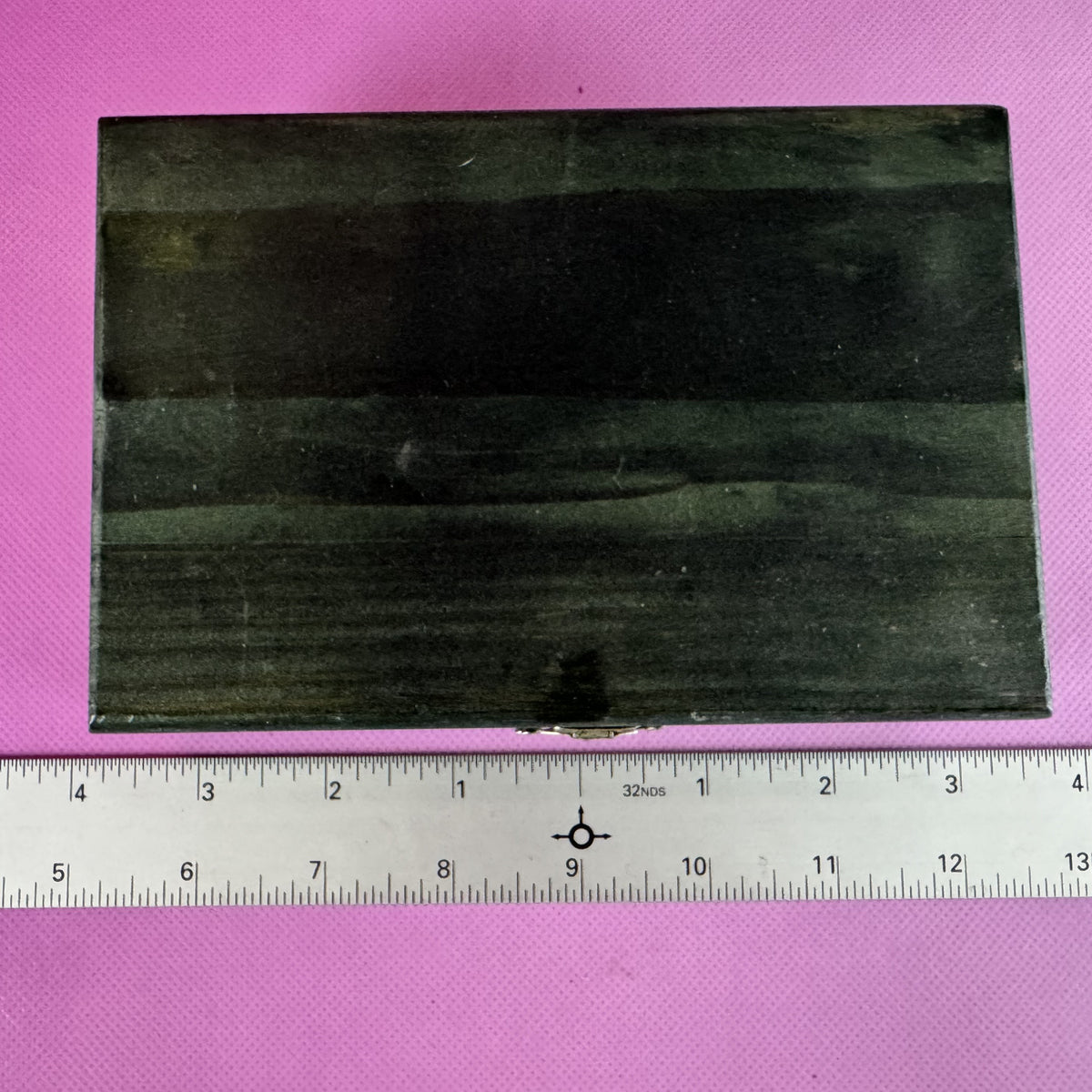 Green Wooden Trinket Box with Clasp