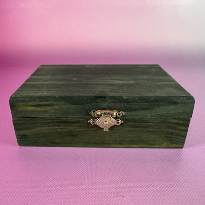 Green Wooden Trinket Box with Clasp