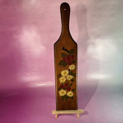 Vintage Hand-Painted Folkart Wooden Breadboard