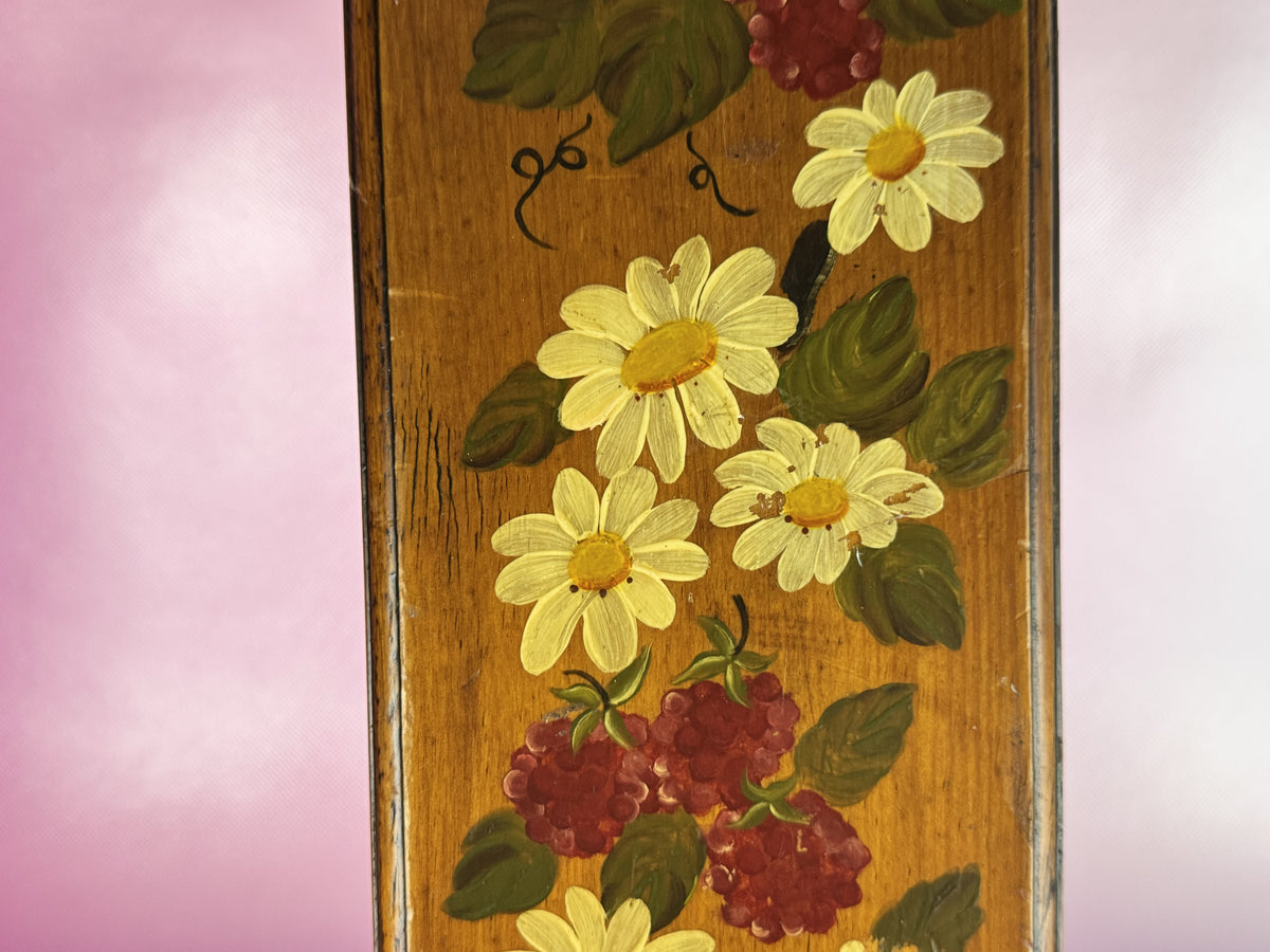 Vintage Hand-Painted Folkart Wooden Breadboard
