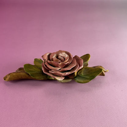 Capodimonte-style Porcelain Rose Wall Sculpture