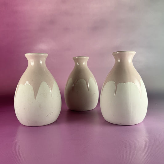 Trio Isaac Mizrahi Pink and Cream Vases