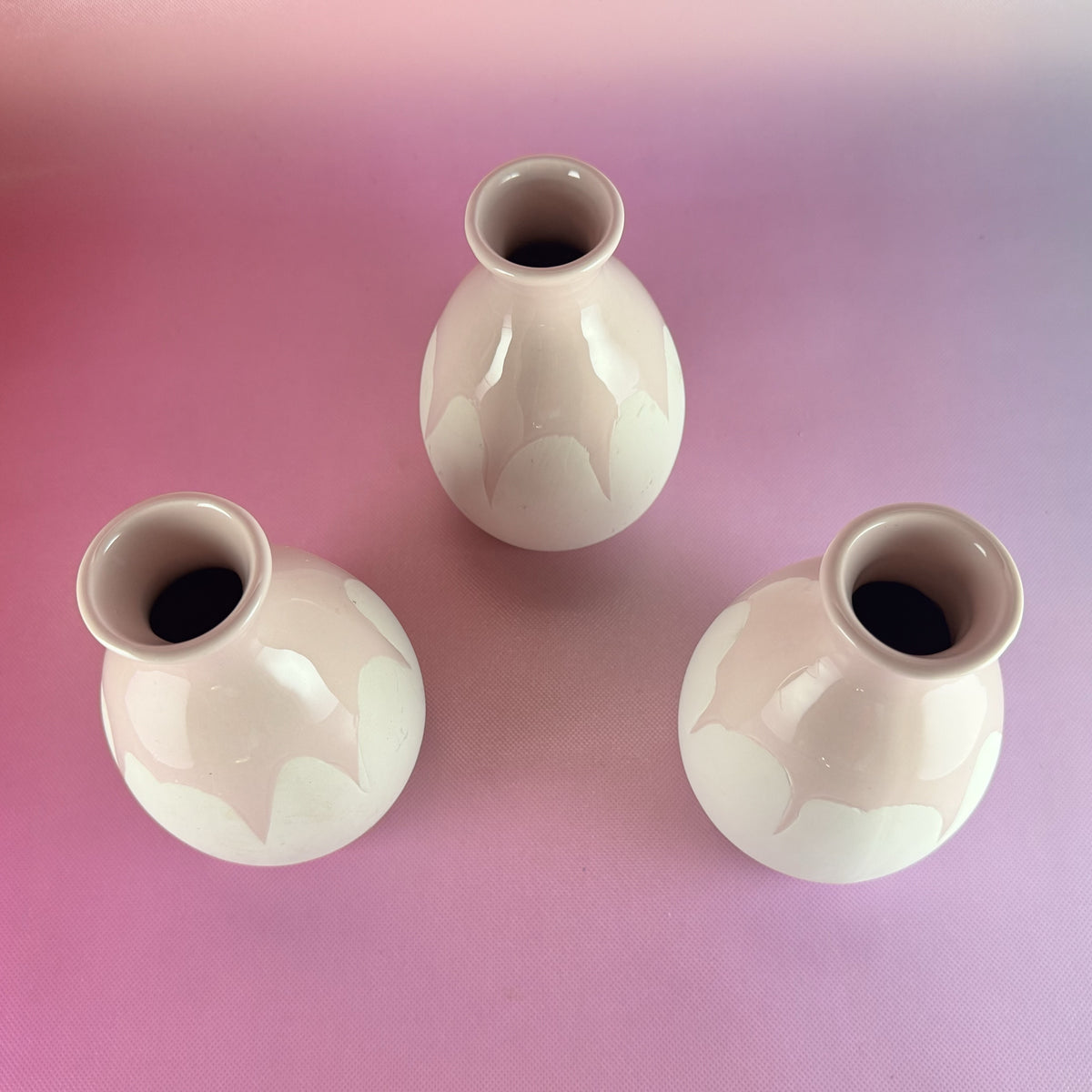 Trio Isaac Mizrahi Pink and Cream Vases