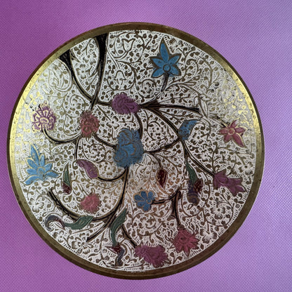 Meenakari-style Cloisonné Enamel Brass Bowl