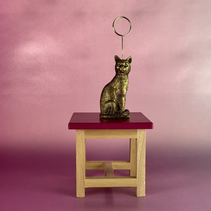 Gold-toned, Resign, Cat Photo Card Holder
