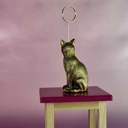 Gold-toned, Resign, Cat Photo Card Holder