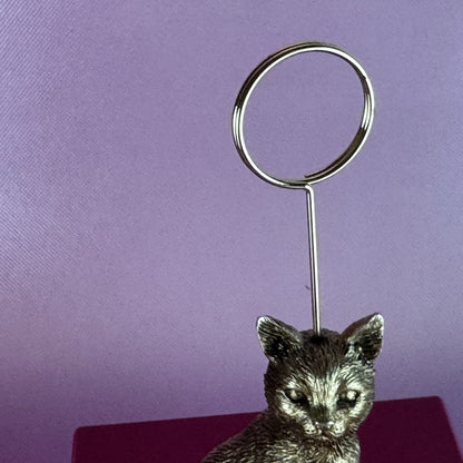 Gold-toned, Resign, Cat Photo Card Holder