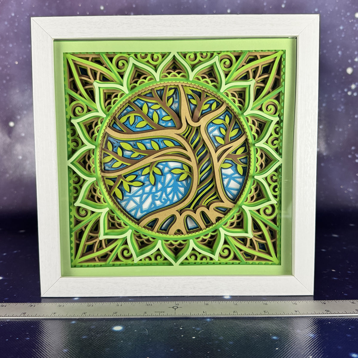 Shadowbox with Tree Cutouts