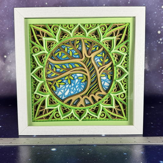 Shadowbox with Tree Cutouts