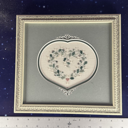 Framed and Matted Petit Point Heart